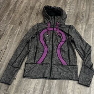 lululemon athletica stride full zip jacket grey and purple